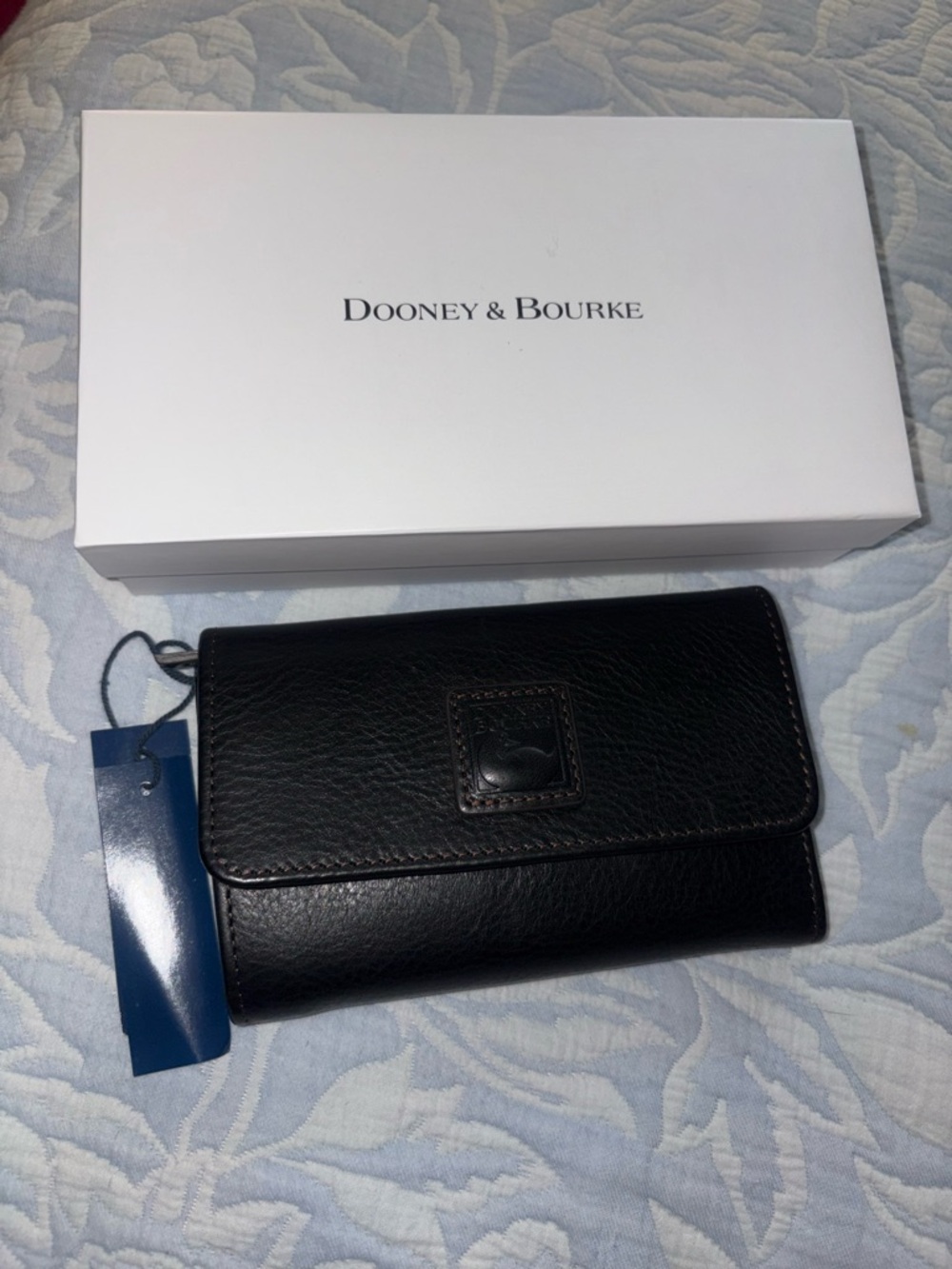 New Dooney and Bourke Florentine Black Flap Wallet